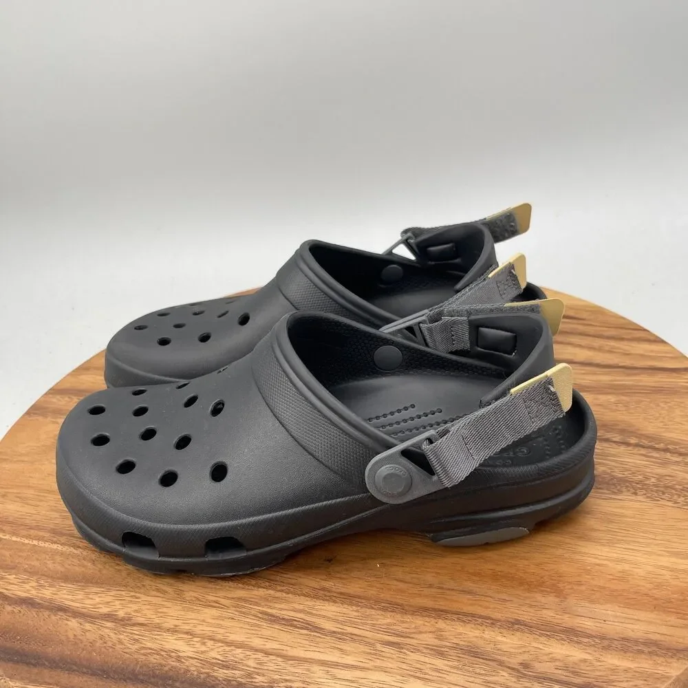 Crocs Classic All Terrain Clogs Mens Size 9 Black Adjustable Strap Casual
